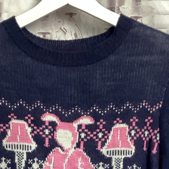 A Christmas Story Knit Sweater Ugly Sweater Bunny M - Picture 2 of 8